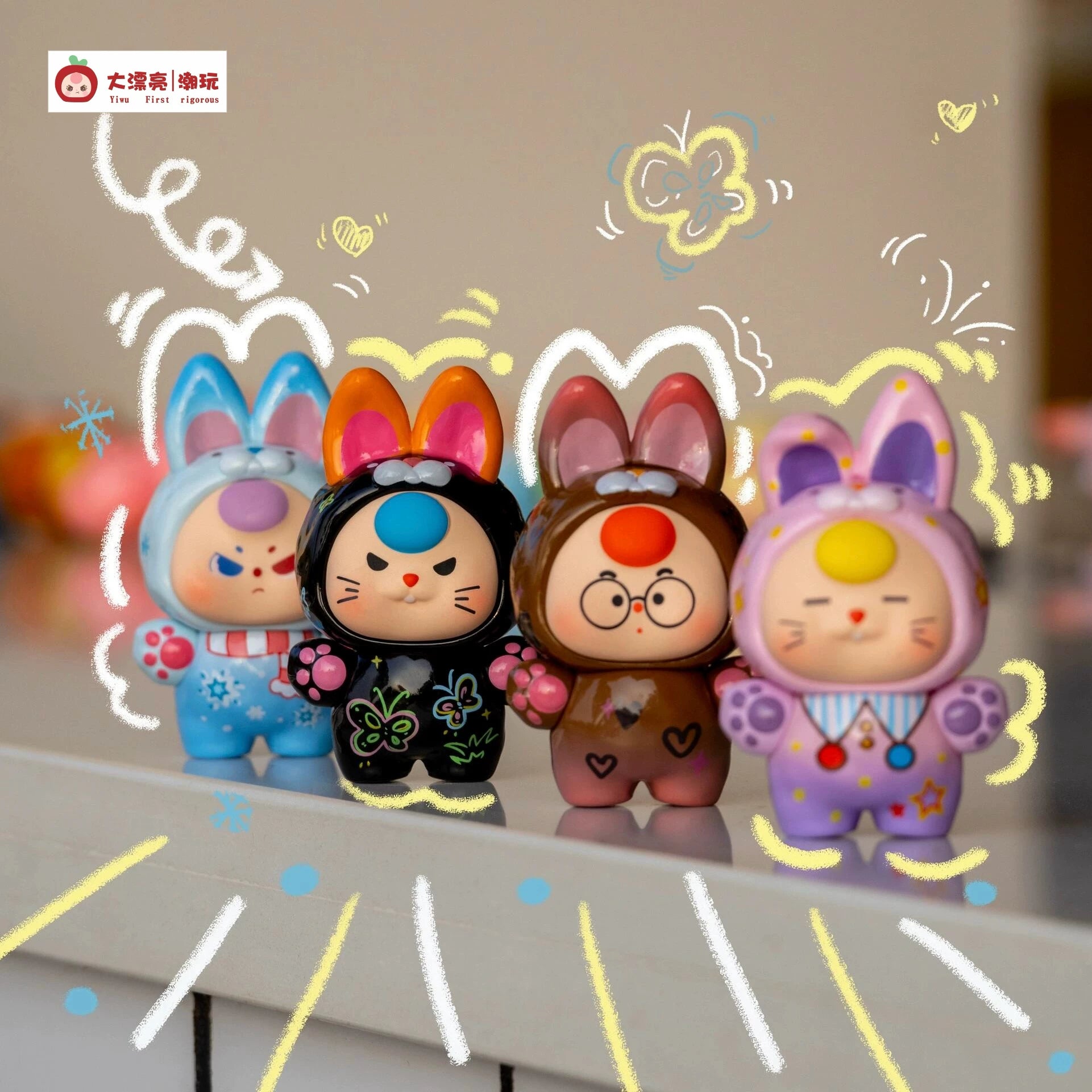 Baby Three Dopamine Rabbit Cute Series Bean unbox