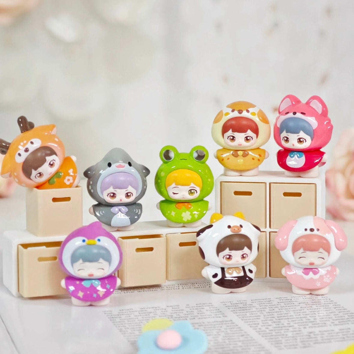 Cute Kawaii Mini bean Pack | Tiny Anime Mengli Charms, Blind Bag Desktop Ornaments, DIY Craft Supplies & Collectibles