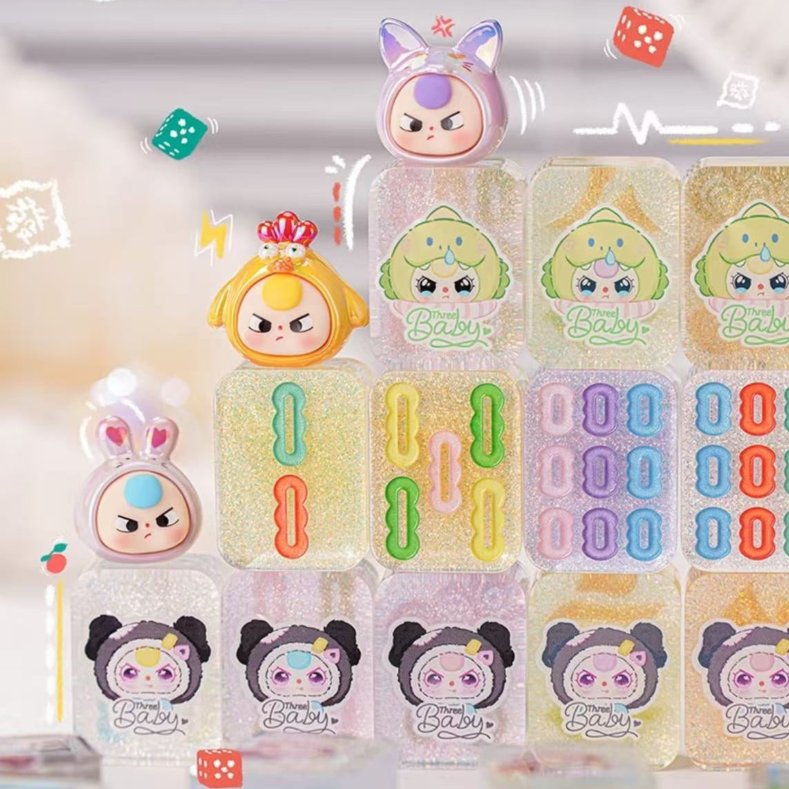 Baby Three Quicksand Mahjong Series Unbag